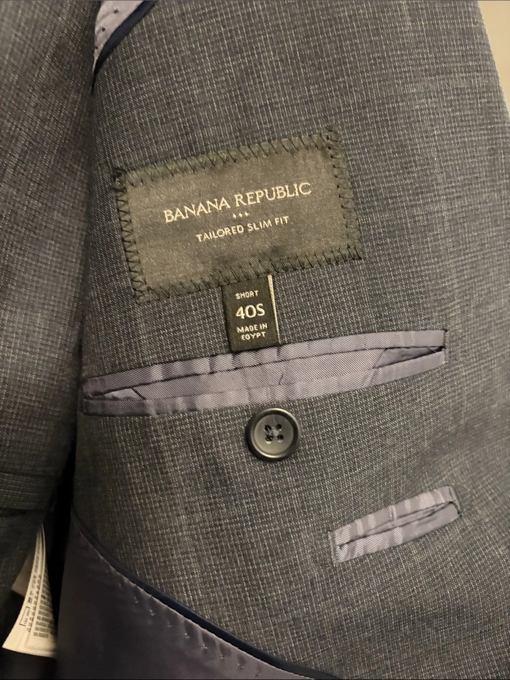 Banana Republic Gray Windowpane Men's Suit Blazer and Pants set
